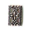 Spacerbar - 3-hole (cast) metal (approx 12 mm x 22 mm with holes approx 6 mm spacing) - antique silv