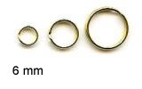 Split Ring - 6 mm - Gold-coloured - per pair
