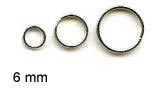 Split Ring - 6 mm - Nickel-coloured - per pair