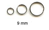 Split Ring - 9 mm - Nickel-coloured - per pair