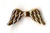 Mini Cast Angel Wing - Type 1 - approx. 15 mm wide with vertical hole for threading - Antique Gold