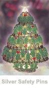 Christmas Trees - Bead D'Lights Christmas Tree w/Silver Safety pins
