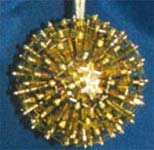 Beaded Ornaments / Tree Decorations - LARGE Starburst Ball - Gold