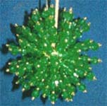 Beaded Ornaments / Tree Decorations - LARGE Crystal Satellite Ball - GreenGold
