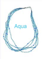 5-strand Crocheted Crystal Necklace Kit - Aqua