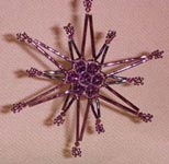 Beaded Ornaments / Tree Decorations - Crystal and Bugle Bead Star - Amethyst