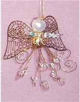 Beaded Ornaments / Tree Decorations - Swarovski Bicone Angel Kit - Crystal & Gold