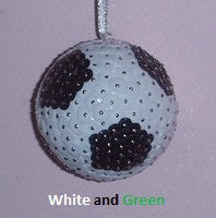 Sequin Soccer Ball - White & Green
