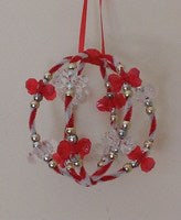 Candy Cane Ornament Ball - White, Red & Green (makes 3)