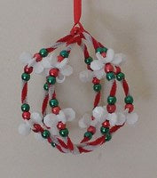 Candy Cane Ornament Ball - Crystal, Red, Gold and Silver (makes 3)