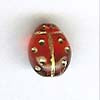 Czech Pressed Glass - Ladybird / Ladybeetle - 10 x 7 mm - Ruby with Gold Inlay (eaches)