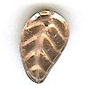 Czech Pressed Glass - Leaf - 14 x 9 mm Curved - Half-coat Metallic Rose Gold (eaches)