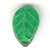 Czech Pressed Glass - Leaf - 14 x 9 mm Curved - Emerald (eaches)