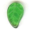 Czech Pressed Glass - Leaf - 14 x 9 mm Curved - Mint (eaches)