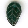 Czech Pressed Glass - Leaf - 14 x 9 mm Curved - Teal (eaches)
