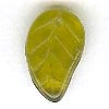 Czech Pressed Glass - Leaf - 14 x 9 mm Curved - Olive (eaches)