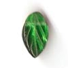 Czech Pressed Glass - Leaf - 12 x 7 mm Straight - Emerald (eaches)