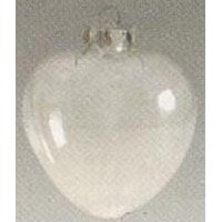 Glass Ornament Heart - app. 90mm wide, 100 mm tall and 60 mm deep.  Crystal / Clear