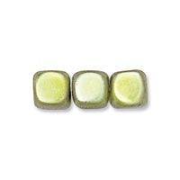 Czech Glass Pearl - 5 mm Cube - Light Green (eaches)