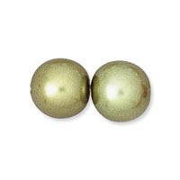 Czech Glass Pearl - 6 mm Round - Light Green (eaches)