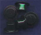 Plastic Top Hat (Small) - Black - approx. 19 mm diameter and 11 mm high