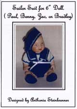 Sailor Suit for 6" Doll (Crochet / Bead Knitted Pattern)