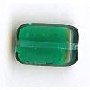 Czech Pressed Glass - Pillow Bead - 12 x 8 mm - Christmas Green (eaches)