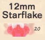 12 mm Acrylic Starflake Bead - Colour 20 (Christmas Red)