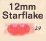 12 mm Acrylic Starflake Bead - Colour 29 (Red Opaque)