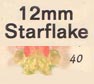 12 mm Acrylic Starflake Bead - Colour 40 (Light Yellow)