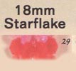 18 mm Acrylic Starflake Bead - Colour 29 (Red Opaque)