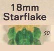 18 mm Acrylic Starflake Bead - Colour 50 (Christmas Green)