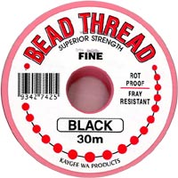 Beading Thread - Black - Fine (30 m spool)