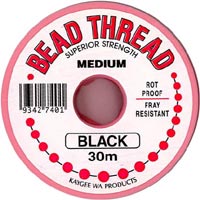 Beading Thread - Black - Medium (30 m spool)