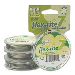 Flexrite - 7-strand Clear (coated Stainless Steel wire) - 0.012" - 0.30 mm - 9.2 m reel