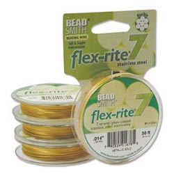 Flexrite - 7-strand Gold (coated Stainless Steel wire) - 0.014" - 0.35 mm - 9.2 m reel