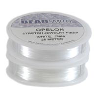Opelon - Braided Stretch Monofilament - Opalescent White - 0.7 mm thickness - 25 m reel