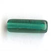 Czech Pressed Glass - Tube Bead - 14 x 4 mm - Christmas Green (eaches)