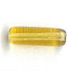 Czech Pressed Glass - Tube Bead - 14 x 4 mm - Transparent Gold (eaches)