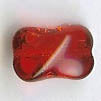 Czech Pressed Glass - Twisted Rectangle Bead - 15 x 10 mm - Christmas Red (eaches)