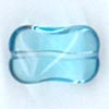 Czech Pressed Glass - Twisted Rectangle Bead - 15 x 10 mm - Aqua (eaches)