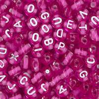 Small Alphabet Beads - Hot Pink