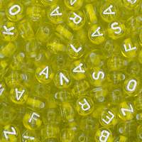 Small Alphabet Beads - Yellow