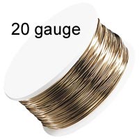 Artistic Wire - 20 Gauge - Non-Tarnish Brass (Gold)  (15 yard - 13.5 m reel)