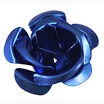 Aluminium Metal Flower Bead - Sapphire Blue (5 beads)
