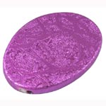 Metallic-finish Textured Oval Acrylic Bead - Lilac