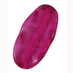 Transparent Wavy Oval Rectangle Bead - Hot Pink