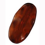 Transparent Wavy Oval Rectangle Bead - Brown