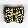 Czech Pressed Glass - Butterfly - 13 x 10 mm - Black with Gold Inlay (eaches)
