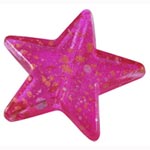 Transluscent Star Bead-Pendant - Magenta with Speckles